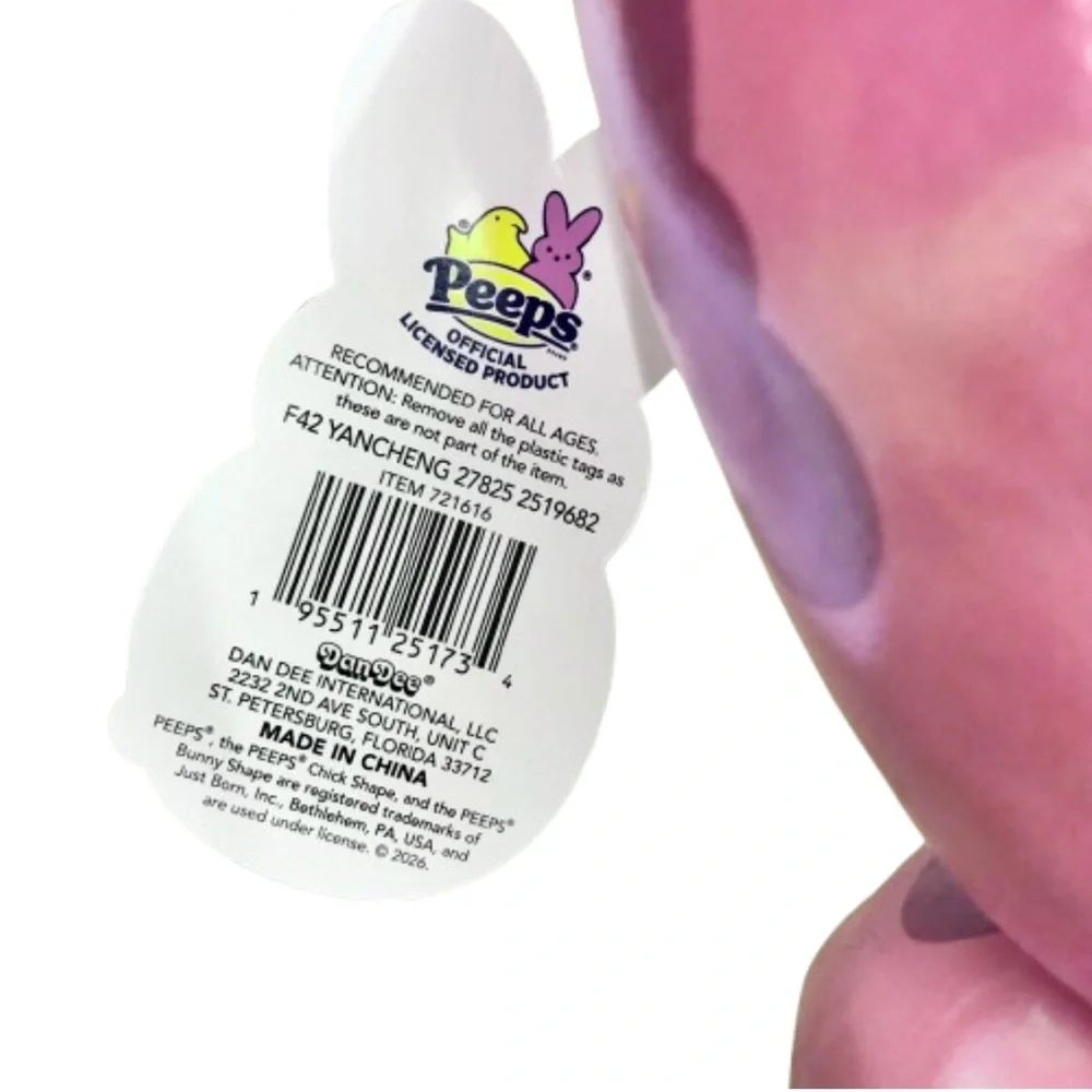 NEW PEEPS Sheen Metallic Bunny Plush Pillow 15" Pink Rare Limited Edition - Picture 5 of 12